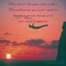 you dont need a plan just let go